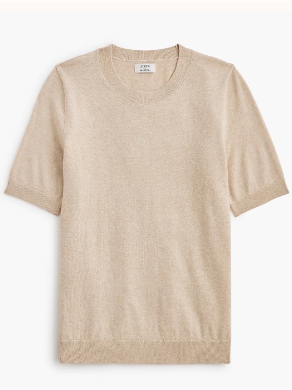 Short-sleeve 100% cotton crewneck sweater